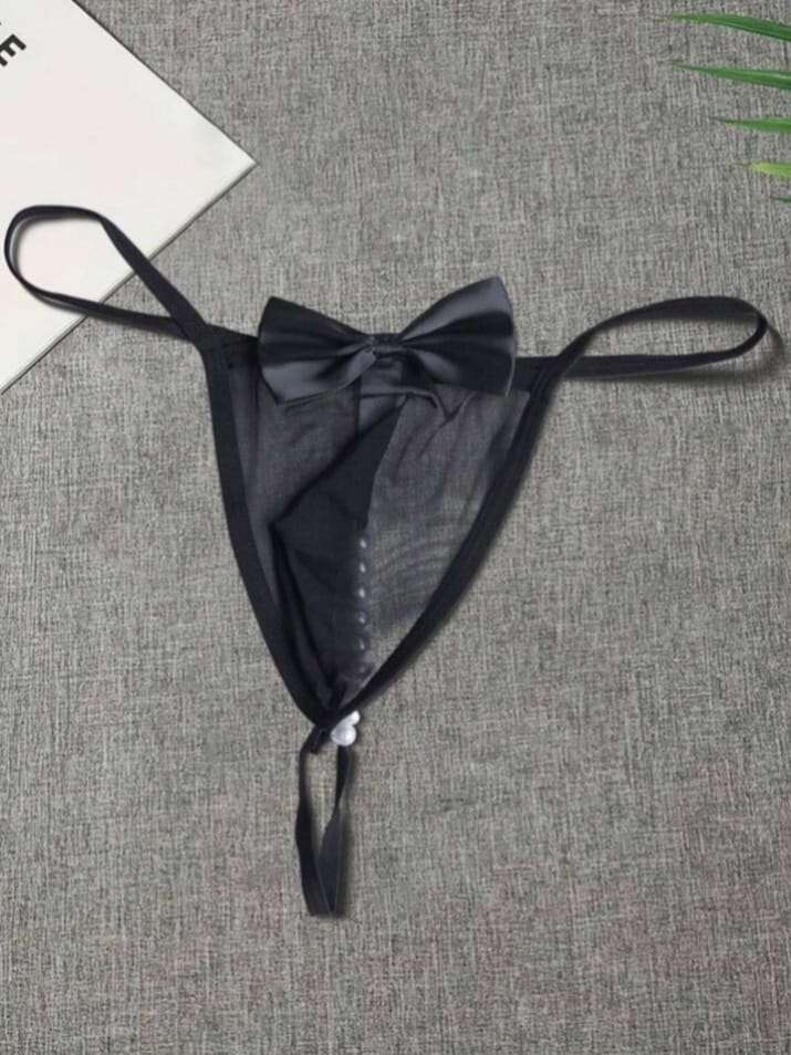 Gentleman Bow Accent Thong